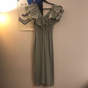 NWT Zara Ruffled Sleeve Maxi Dress